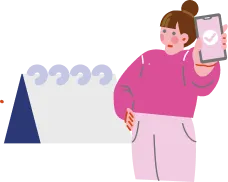 スケジュールが決まった様子の女性のイラスト