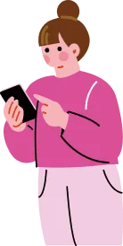 スマホを触っている女性のイラスト