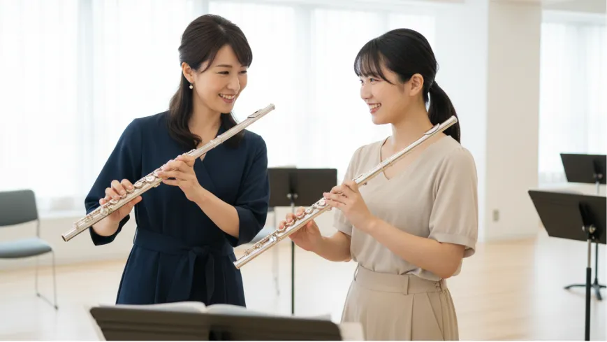 フルートのレッスンの様子