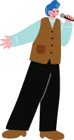 マイクを持つ男性のイラスト