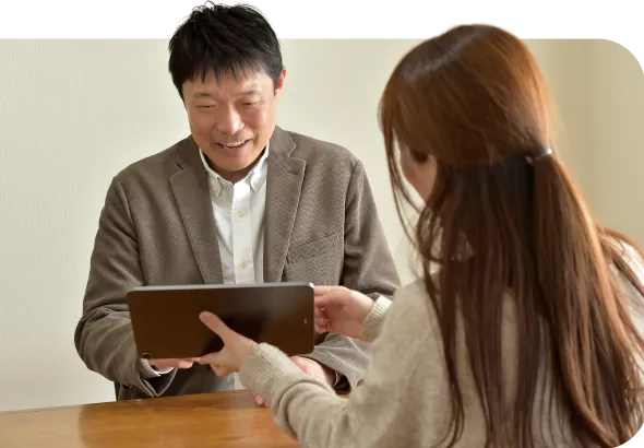 レッスンの説明を受けている様子